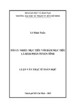 Tối ưu nhiều mục tiêu với hàm mục tiêu là hàm phân tuyến tính