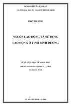 Nguồn lao động và sử dụng lao động ở tỉnh bình dương