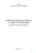 HƯỚNG DẪN CHẨN ĐOÁN VÀ ĐIỀU TRỊ BỆNH CƠ XƯƠNG KHỚP 2014 - BYT