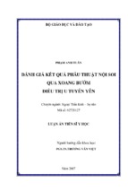  Đánh giá kết quả phẫu thuật nội soi qua xoang bướm điều trị u tuyến yên”