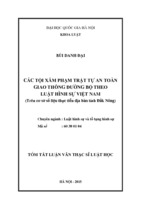 Các tội xâm phạm trật tự an toàn giao thông đường bộ theo luật hình sự việt nam