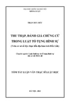 Thu thập, đánh giá chứng cứ trong luật tố tụng hình sự