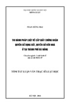 Thi hành pháp luật về cấp giấy chứng nhận quyền sử dụng đất, quyền sở hữu nhà ở tại thành phố đà nẵng