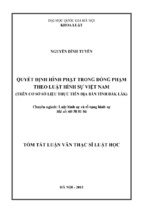 Quyết định hình phạt trong đồng phạm theo luật hình sự việt nam