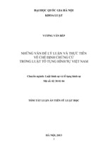 Những vấn đề lý luận và thực tiễn về chế dịnh chứng cứ trong luật tố tụng hình sự việt nam