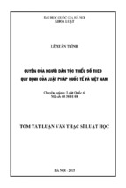 Quyền của người dân tộc thiểu số theo quy định của luật pháp quốc tế và việt nam