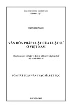 Văn hóa pháp luật của luật sư ở việt nam