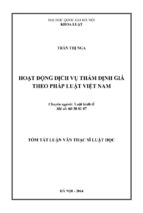 Hoạt động dịch vụ thẩm định giá theo pháp luật việt nam