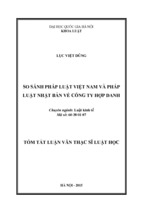 So sánh pháp luật việt nam và pháp luật nhật bản về công ty hợp danh