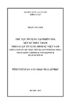 Thủ tục tố tụng tại phiên tòa xét xử phúc thẩm theo luật tố tụng hình sự việt nam