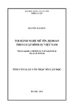 Tội hành nghề mê tín, dị đoan theo luật hình sự việt nam