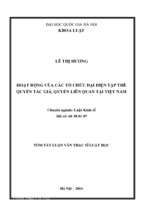 Hoạt động của các tổ chức đại diện tập thể quyền tác giả quyền liên quan tại việt nam