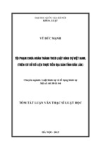 Tội phạm chưa hoàn thành theo luật hình sự việt nam, (trên cơ sở số liệu thực tiễn địa bàn tỉnh đắk lắk)