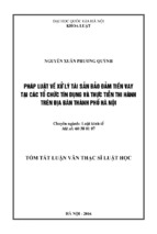 Pháp luật về xử lý tài sản bảo đảm tiền vay tại các tổ chức tín dụng và thực tiễn thi hành trên địa bàn thành phố hà nội