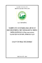 Nghiên cứu cơ sở khoa học, đề xuất biện pháp phòng trừ mối hại rừng trồng thông đuôi ngựa (pinus massoniana) tại huyện ngân sơn, tỉnh bắc kạn