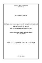 Các tội xâm phạm hoạt động tư pháp mà chủ thể là những người trong các cơ quan tiến hành tố tụng