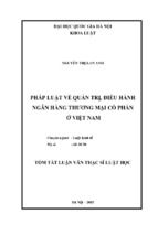 Pháp luật về quản trị, điều hành ngân hàng thương mại cổ phần ở việt nam