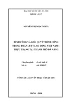 đình công và giải quyết đình công trong pháp luật lao động việt nam – thực trạng tại thành phố đà nẵng