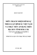 Miễn trách nhiệm hình sự theo luật hình sự việt nam và thực tiễn áp dụng trên địa bàn tỉnh đắk lắk