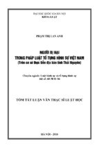 Người bị hại trong pháp luật tố tụng hình sự việt nam   trên cơ sở thực tiễn địa bàn tỉnh thái nguyên