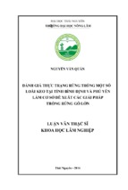 đánh giá thực trạng rừng trồng một số loài keo tại tỉnh bình định và phú yên làm cơ sở đề xuất các giải pháp trồng rừng gỗ lớn