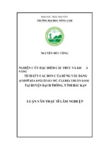 Nghiên cứu đặc điểm cấu trúc và khả năng tích lũy các bon của rừng vầu đắng (indosasa angustata mc. clure) thuần loài tại huyện bạch thông, tỉnh bắc kạn