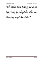 Kế toán bán hàng xe ô tô tại công ty cổ phần đầu tư thương mại an dân