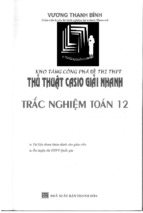 Thủ thuật casio giải nhanh đề thi trắc nghiệm môn toán 12