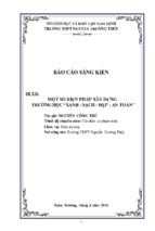 Skkn một số biện pháp xây dựng trường học “xanh   sạch   đẹp   an toàn”