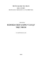 Bài giảng đảm bảo chất lượng và luật thực phẩm (bản cập nhật năm 2014)  nguyễn thuần anh