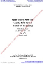 Tuyển chọn phân loại câu hỏi thi trắc nghiệm môn hoá từ các đề thi thử