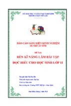 Skkn rèn kĩ năng làm bài tập đọc hiểu cho học sinh lớp 11 