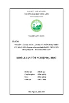 Nghiên cứu đặc điểm lâm học và phân bố tự nhiên cây xoan đào (pygeum arboreum endl) tại xã phú xuyên   huyện đại từ   tỉnh thái nguyên