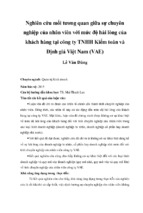 Nghiên cứu mối tương quan giữa sự chuyên nghiệp của nhân viên với mức độ hài lòng của khách hàng tại công ty tnhh kiểm toán và định giá việt nam (vae)