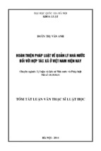 Llvls_doãn thị vân anh_hoàn thiện pháp luật về quản lý nhà nước đỗi với hợp tác xã ở việt nam hiện nay