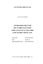Giải pháp hoàn thiện cơ chế một cửa điện tử liên thông trong cải cách thủ tục hành chính  huyện yên dũng, tỉnh bắc giang