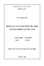 Lkt lưu thị tuyết pháp luật về ưu đãi thuế thu nhập doanh nghiệp tại việt nam