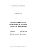 Phát triển chăn nuôi lợn thịt  theo mô hình liên kết trên địa bàn  thị xã sơn tây, thành phố hà nội