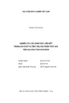 Nghiên cứu các hình thức liên kết trong sản xuất và tiêu thụ sản phẩm thủy sản trên địa bàn tỉnh ninh bình