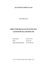 đánh giá kết quả các dự án khuyến nông  tại huyện mỹ hào, tỉnh hưng yên