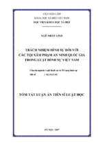 Trách nhiệm hình sự đối với các tội xâm phạm an ninh quốc gia trong luật hình sự việt nam