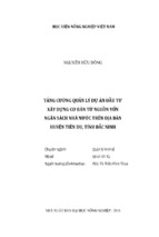 Tăng cường quản lý dự án đầu tư  xây dựng cơ bản từ nguồn vốn  ngân sách nhà nước trên địa bàn  huyện tiên du, tỉnh bắc ninh