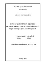 Lqt nguyễn thị ngọc bích đăng ký quốc tế nhãn hiệu theo hệ thống mađrit những vấn đề lý luận và thực tiễn tại việt nam và nhật bản