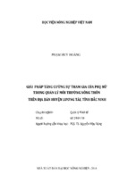 Giải pháp tăng cường sự tham gia của phụ nữ  trong quản lý môi trường nông thôn  trên địa bàn huyện lương tài, tỉnh bắc ninh