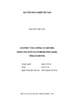 Giải pháp tăng cường cơ giới hóa  trong sản xuất lúa ở huyện bình giang,  tỉnh hải dương