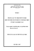 Pháp luật về trợ giúp xã hội đối với trẻ em có hoàn cảnh đặc biệt ở việt nam hiện nay.