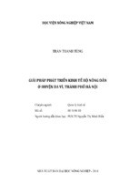 Giải pháp phát triển kinh tế hộ nông dân  ở huyện ba vì, thành phố hà nội