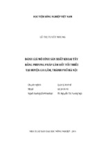 đánh giá mô hình sản xuất khoai tây  bằng phương pháp làm đất tối thiểu tại huyện gia lâm, thành phố hà nội