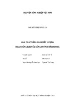 Giải pháp nâng cao chất lượng  hoạt động khuyến nông ở tỉnh hải dương
