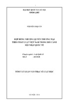 Lqt nguyễn thị vân hợp đồng nhượng quyền thương mại theo pháp luật việt nam trong bối cảnh hội nhập quốc tế